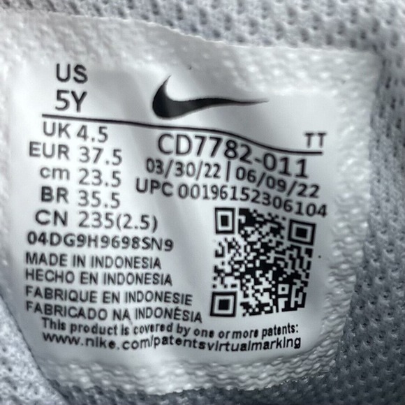 Nike Court Borough 2 High Top Sneaker Pure Platinum Mint Size 5Y Shoe CD7782-011 - Picture 9 of 11